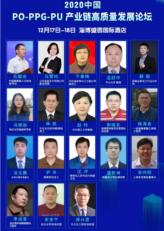 2020 中国 PO-PPG-PU 产业链高质量发展论坛参会人员